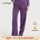 E1SAW296 女士宽松拔印烫钻抽绳长裤 Hardy埃德哈迪2026春季 新款