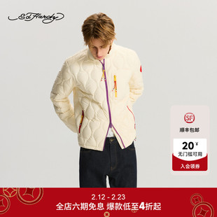 Ed Hardy埃德哈迪冬季流行新款男士轻薄微落肩羽绒服