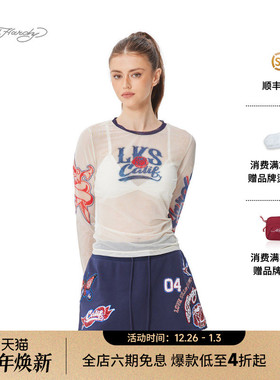 Ed hardy埃德哈迪2025春季新品女士轻薄皮肤衣美式修身长袖T恤