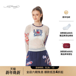 hardy埃德哈迪2025春季 长袖 新品 修身 T恤 女士轻薄皮肤衣美式