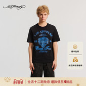 Hardy埃德哈迪2026春季 新款 男士 拔印烫钻短袖 T恤E1SAM317