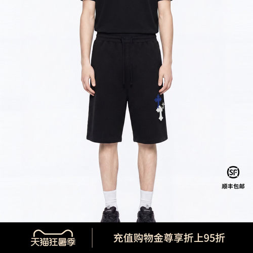 Ed Hardy埃德哈迪2026夏季新款男士十字架贴皮绣短裤E1SBM517