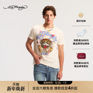 水浆印烫钻短袖 男士 新款 T恤E1SAM053 Hardy埃德哈迪2026春季