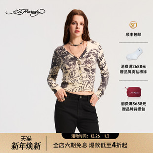 Hardy埃德哈迪2026春季 针织衫 新款 长袖 E1SAW210 女士针织短款