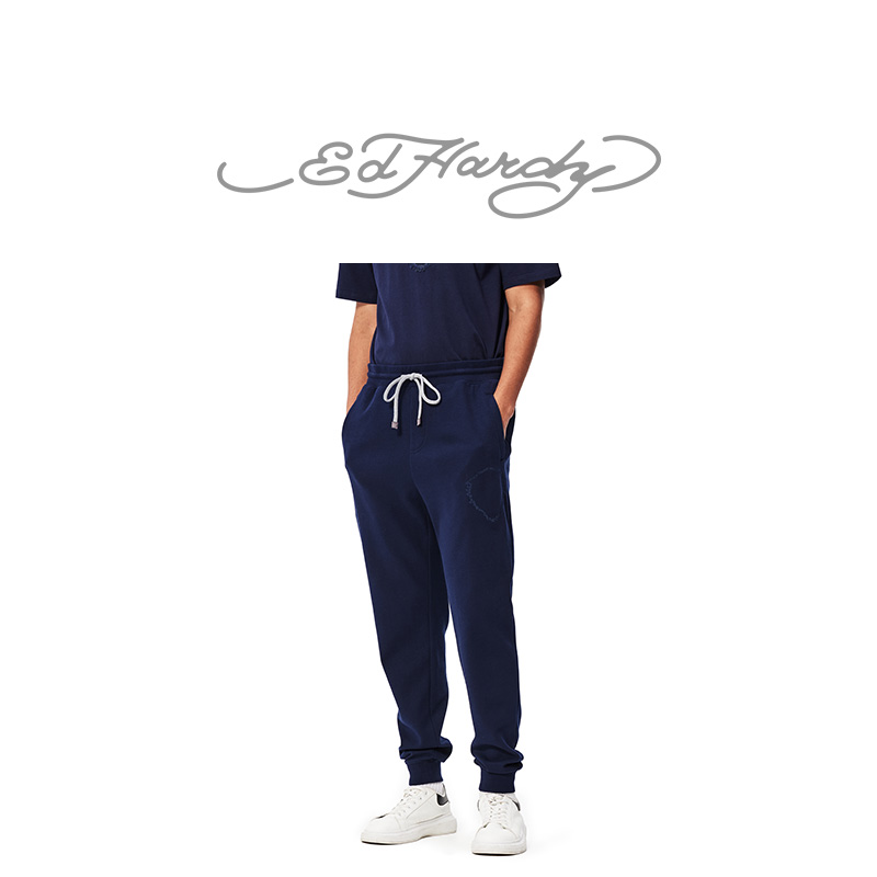Ed Hardy埃德哈迪冬季新款男士长裤时尚潮牌复古休闲运动裤
