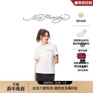 珠片绣手缝钻饰圆领女士短袖 新款 T恤 Hardy埃德哈迪冬季