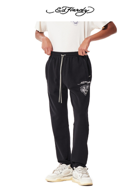 Ed Hardy埃德哈迪老虎头卫裤男休闲裤子直筒长裤百搭宽松运动裤