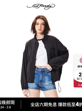 Ed Hardy埃德哈迪秋季新款美式街头潮酷百搭女士宽松夹克外套