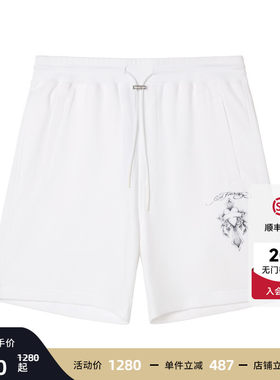 Ed Hardy埃德哈迪2026夏季新款男士一款两色水浆印短裤E1STM223