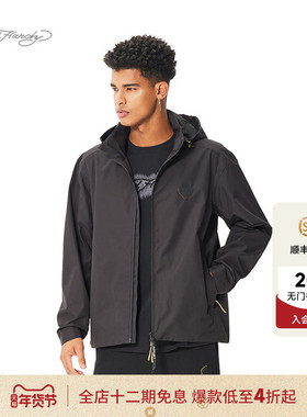 Ed Hardy埃德哈迪春季流行新款黑色宽松微落肩男士夹克衫