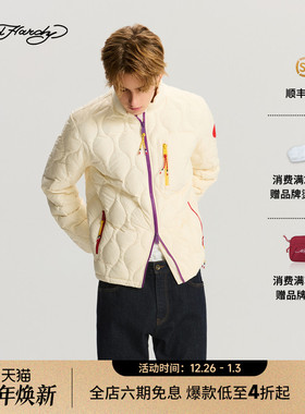 Ed Hardy埃德哈迪2025冬季新款男士轻薄微落肩羽绒服E1RDM004