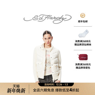 修身 高领短款 新款 针织拼接女士羽绒服 Hardy埃德哈迪冬季