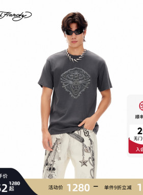 Ed Hardy埃德哈迪2026夏季新款男士数码印花宽松短袖T恤E1SBM035