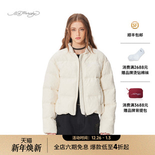 珠片绣花微宽松女士羽绒服外套 新款 Hardy埃德哈迪2025春季