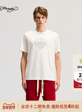 Ed Hardy埃德哈迪2025冬季新款男士直身正肩短袖T恤E1RDM065