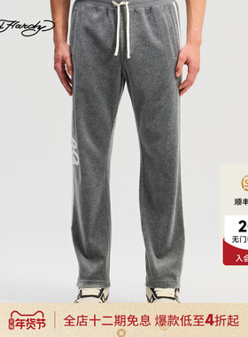 Ed Hardy埃德哈迪2025冬季新款男士天鹅绒合体直筒长裤E1RDM060