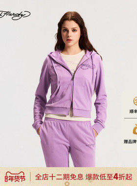 Ed Hardy埃德哈迪2026春季新款女士修身连帽拉链衫E1SAW212