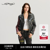 女士设计师款 新款 铆钉紧身皮衣 Hardy埃德哈迪冬季