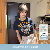 女士直身圆领拔印短袖 Hardy埃德哈迪夏季 T恤 刘念同款