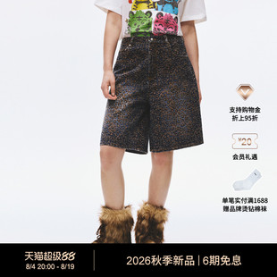 【秋季新品】【博主同款】Ed Hardy埃德哈迪女士牛仔百慕大短裤