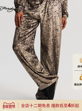 Ed Hardy埃德哈迪2026春季新款女士钻饰绣花标长裤E1SAW255