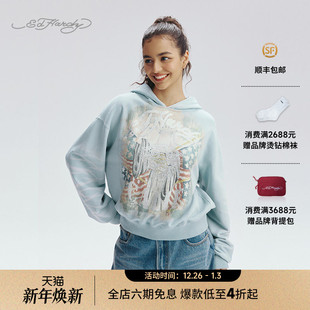 套头衫 女士带帽合身短款 新款 E1RCW349 Hardy埃德哈迪2025秋季