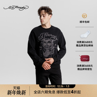 E1RTM406 致敬摇滚之王艾维思烫钻套头衫 Hardy埃德哈迪2025冬季