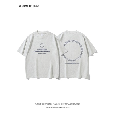 WUWETHER美式街头字母印花短袖T