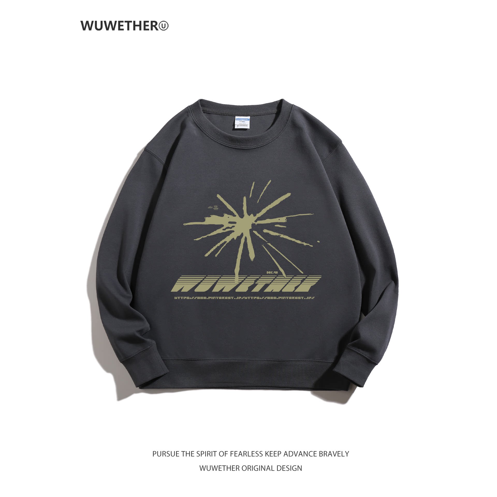 WUWETHER美式复古卫衣男秋冬新款