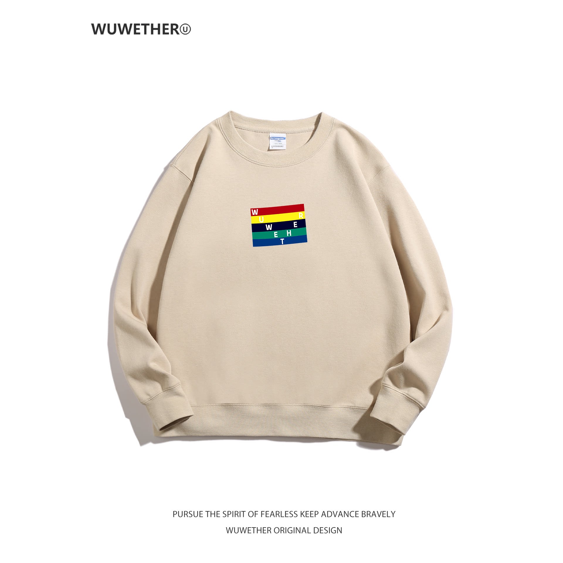 WUWETHER米色圆领卫衣秋季新款