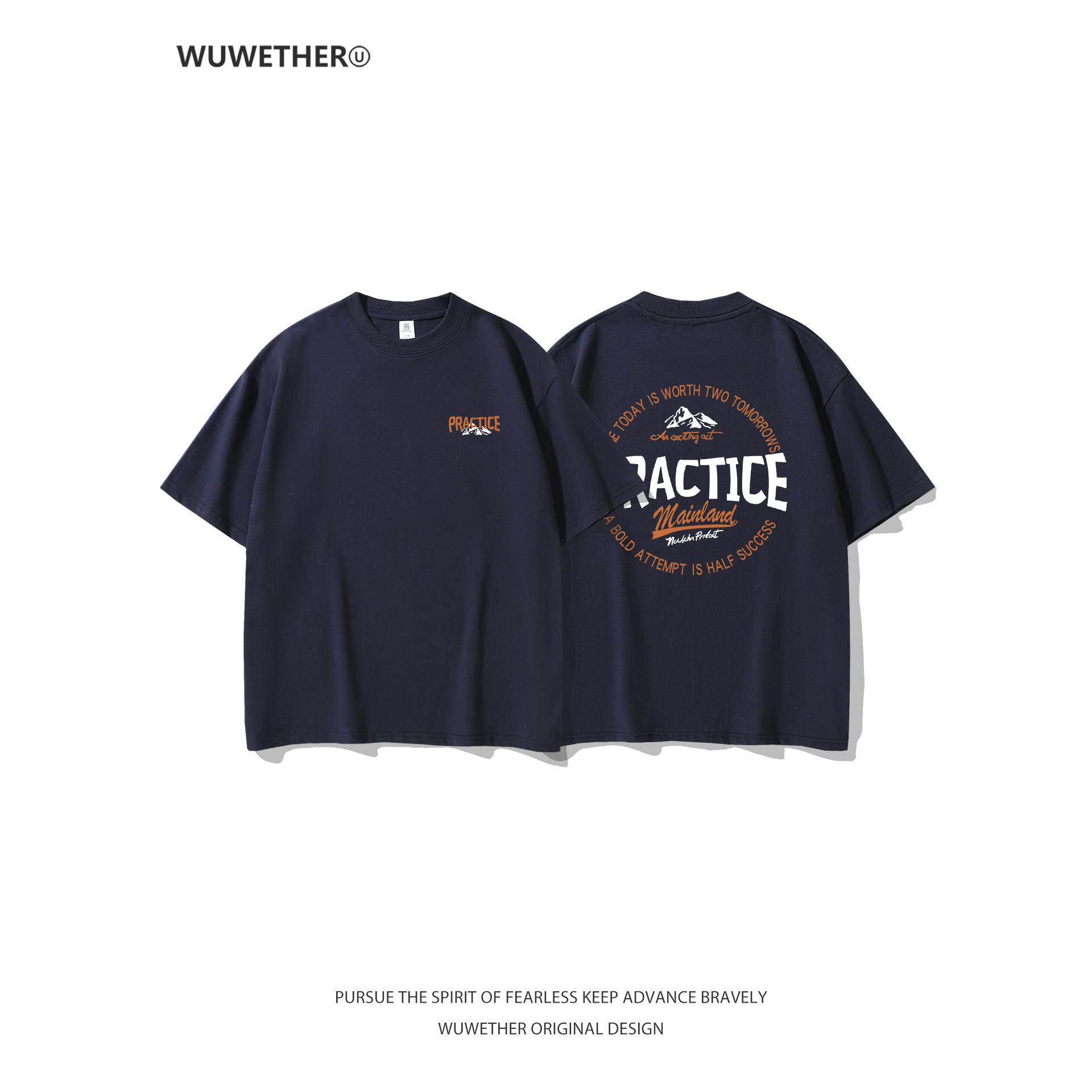 WUWETHER美式复古重磅短袖T恤男