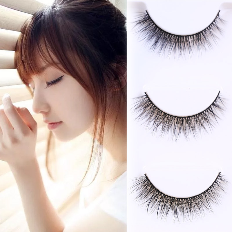 眼睫毛棉线黑梗自然逼真裸妆素颜