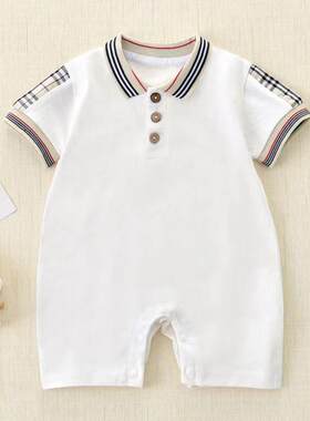 婴儿连体衣男女宝宝纯棉0-16个月肩扣哈衣新生儿连体衣外出服