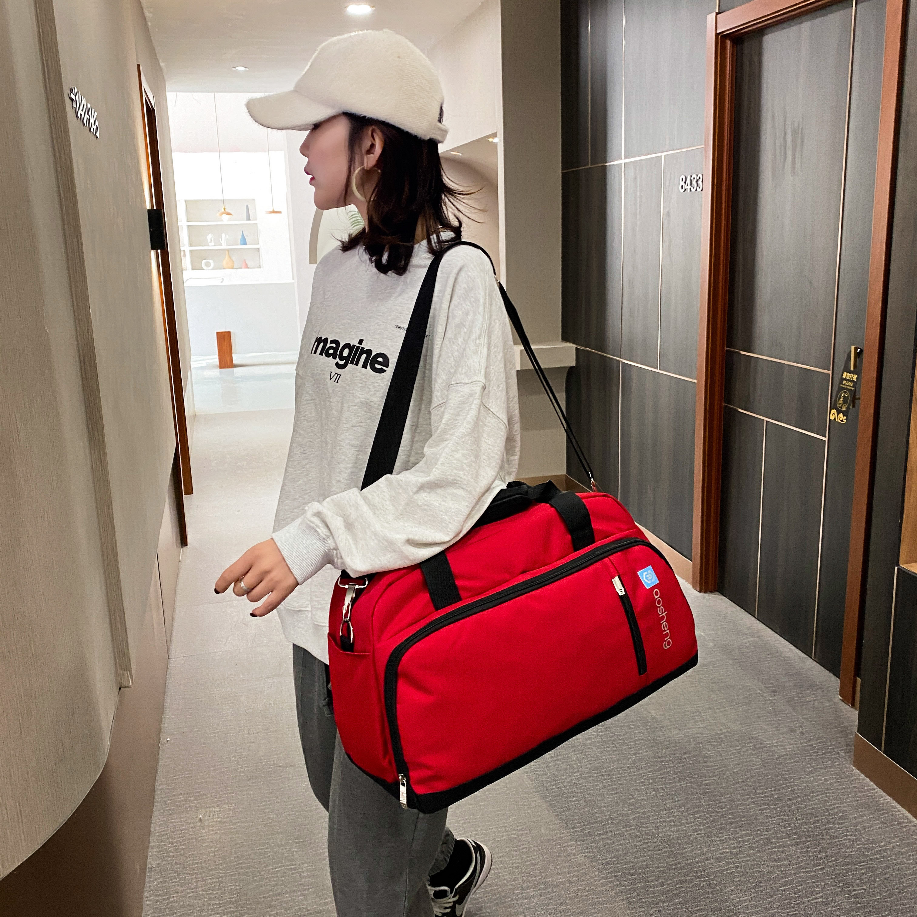 大容量手提旅行包韩版短途旅游包单肩行李包健身运动包瑜伽包男女