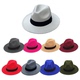 英伦复古大檐礼帽街舞爵士帽子男女气质绅士帽儿童表演帽子毛呢帽