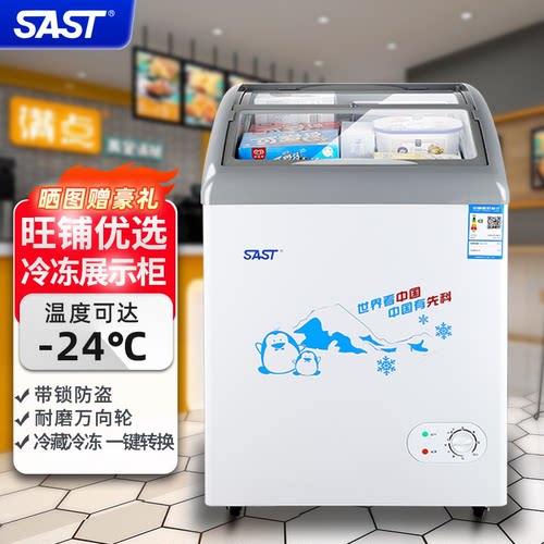 先科冷柜卧式展示冰柜雪糕柜