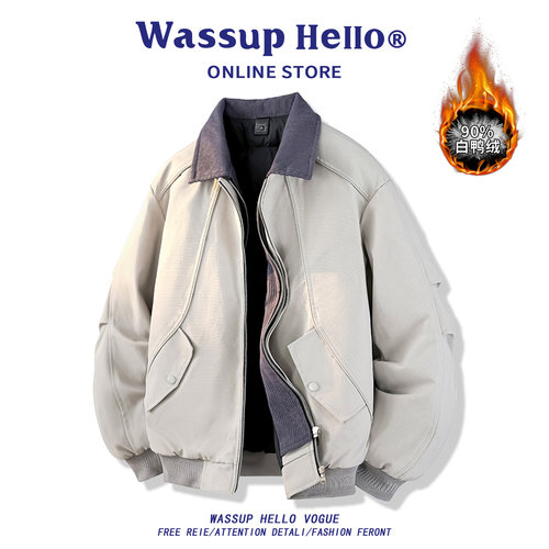 WASSUPHELLO美式工装风羽绒服