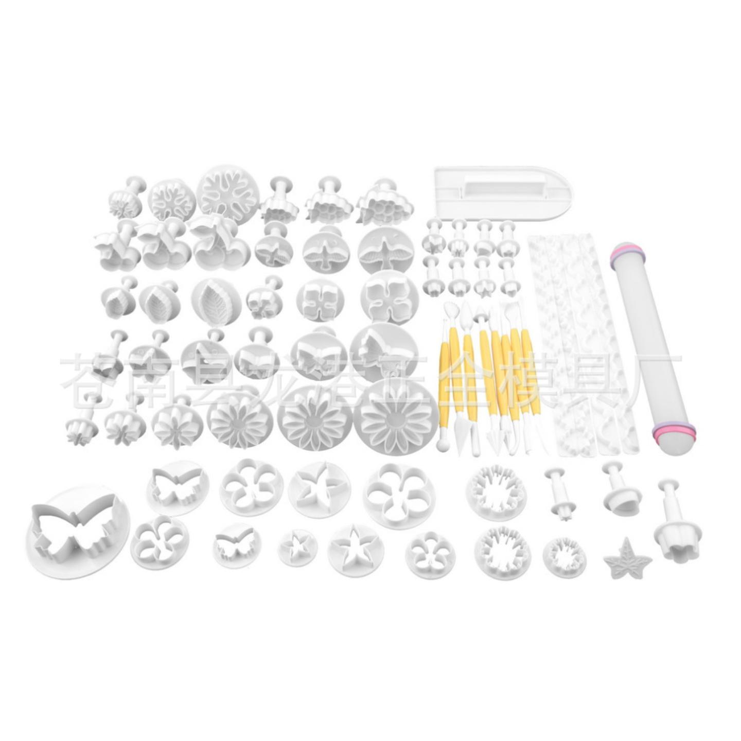 21款68件套翻糖蛋糕模具套装塑料