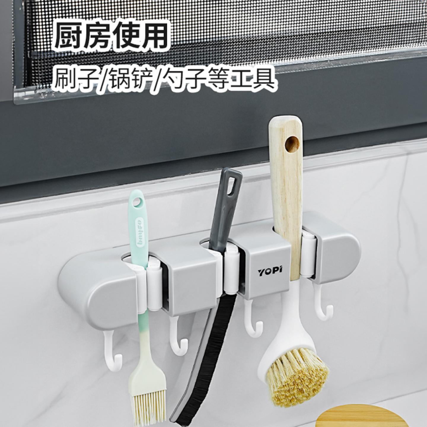 拖把壁挂夹免打孔挂钩卫生间门后
