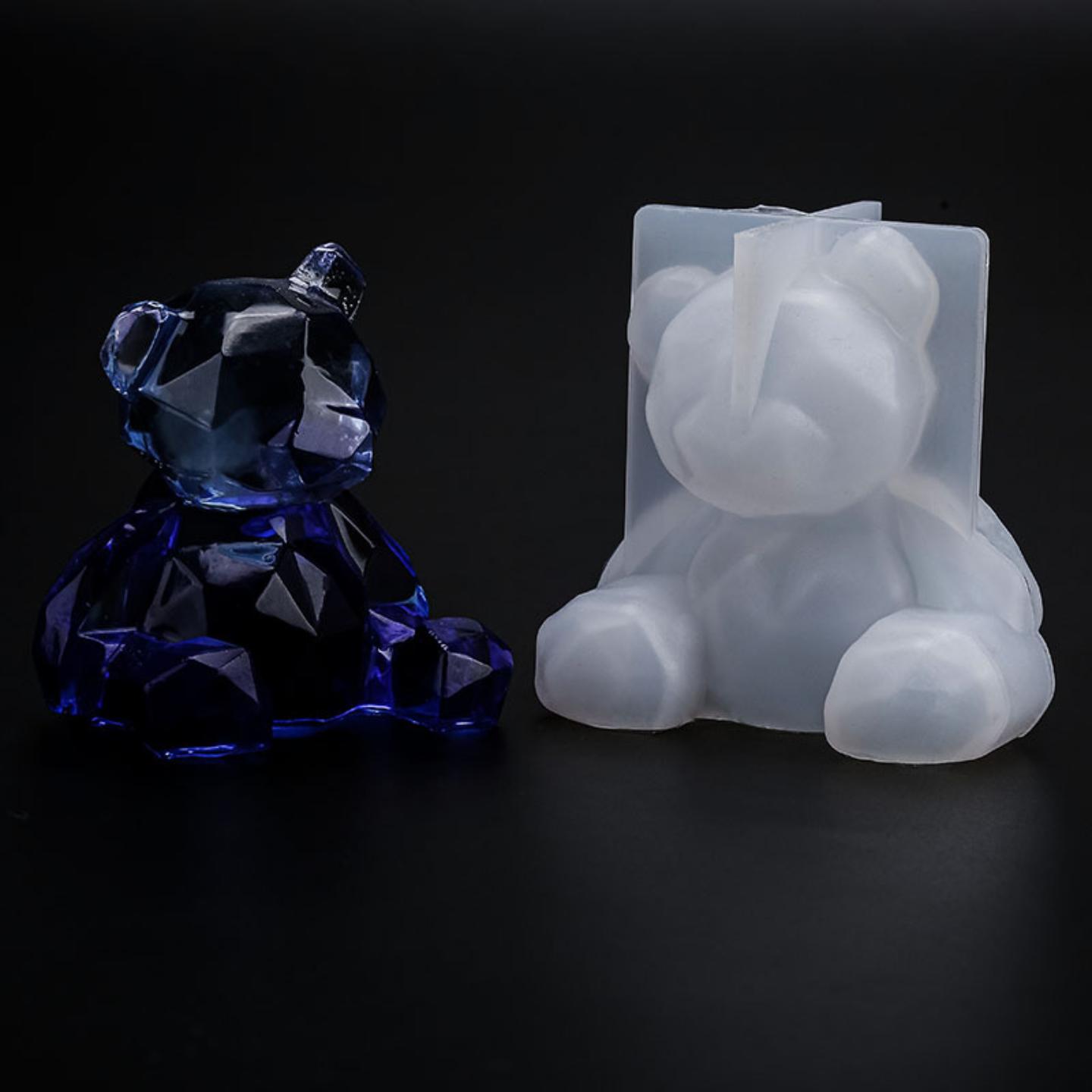 diy水晶滴胶立体几何熊模具高