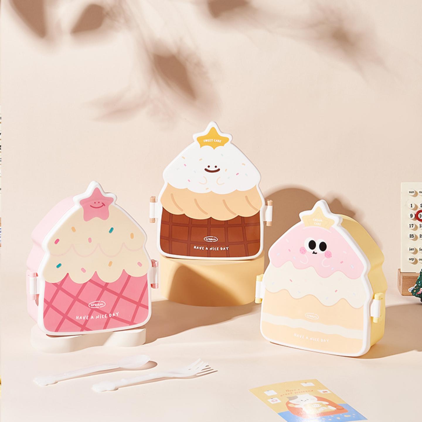 新品创意蛋糕造型饭盒儿童分格