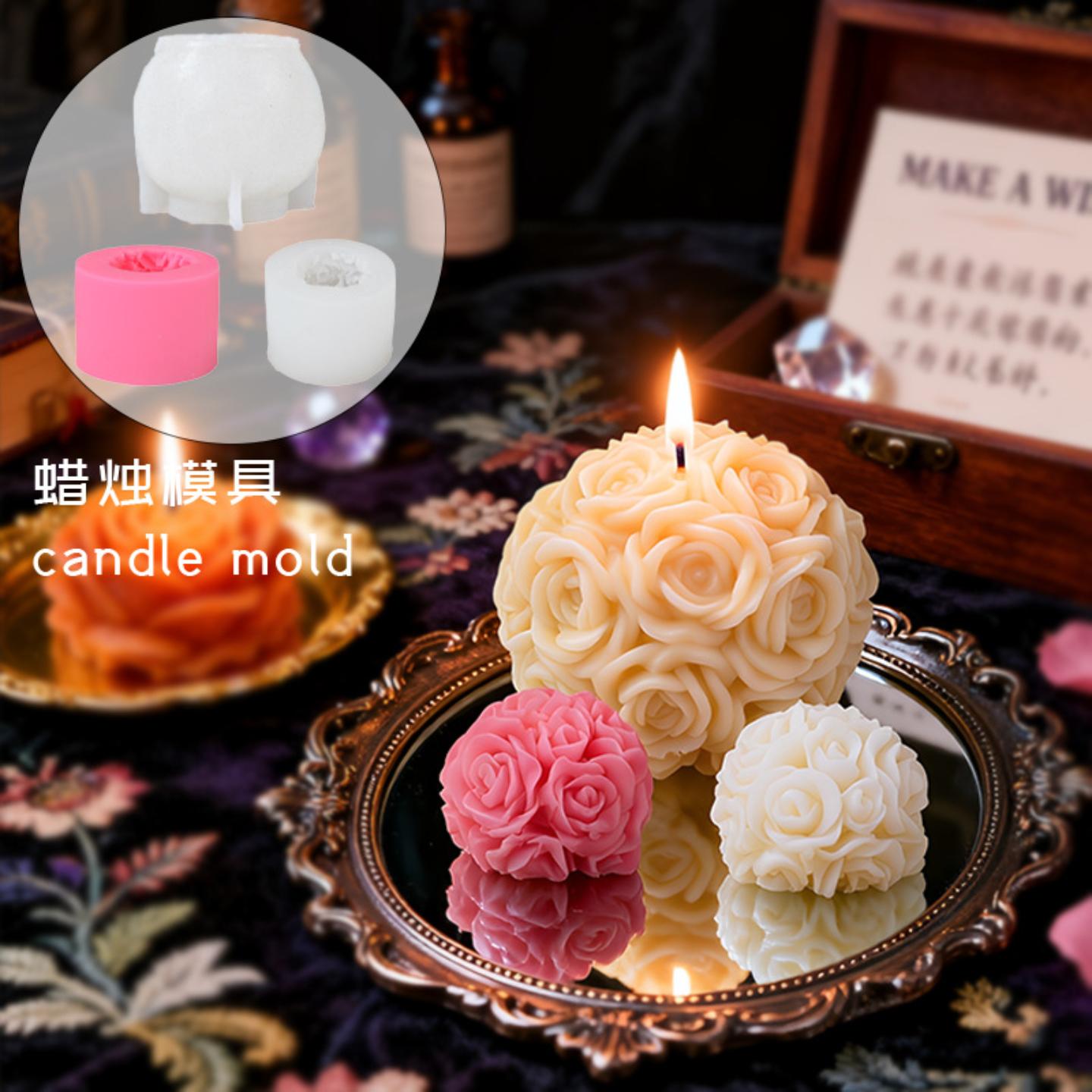 玫瑰花球大小号花朵硅胶模具