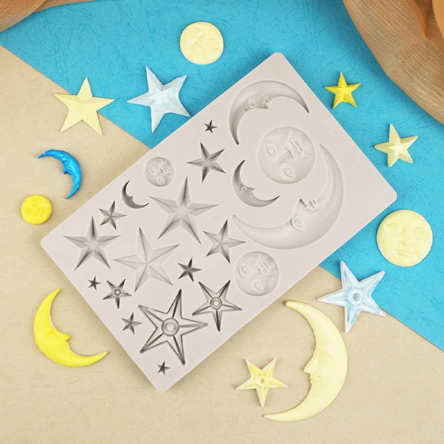 星星月亮巧克力模脸人脸围边硅胶