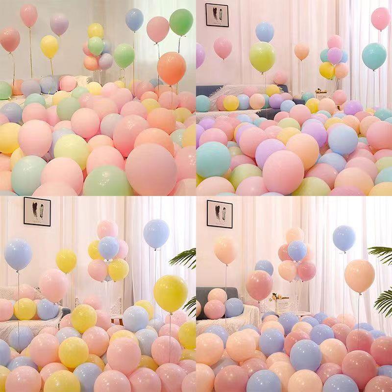 乳厚气10寸马加卡龙哑光球婚庆生/日派对节日布置胶汽球印字