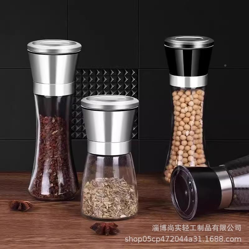 胡椒研11169075钢磨器家用手动不锈现磨胡海盐磨花椒调料瓶黑椒粉