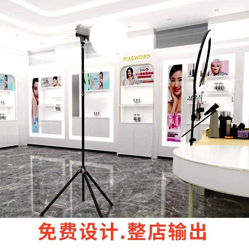 烤展漆高端化妆播品展示柜工厂展装修直间展柜简约现/代厅护肤示