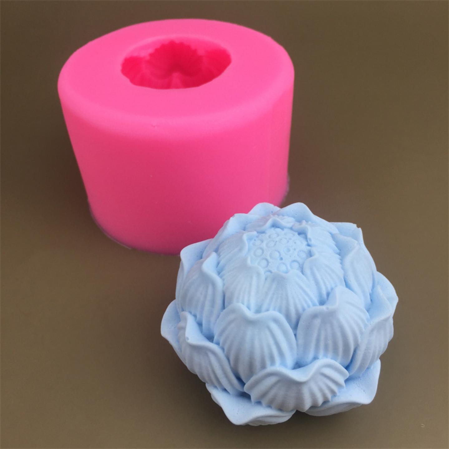 立体荷花硅胶模具香皂手工肥皂