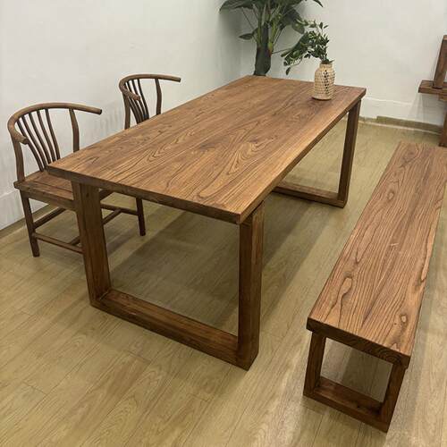 老榆木大板桌家用餐桌莫比恩作台