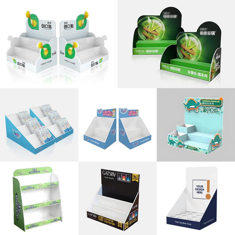 雪弗陈列直架板/工厂供桌化妆品促销台面PVC陈列盒商品台面展示架