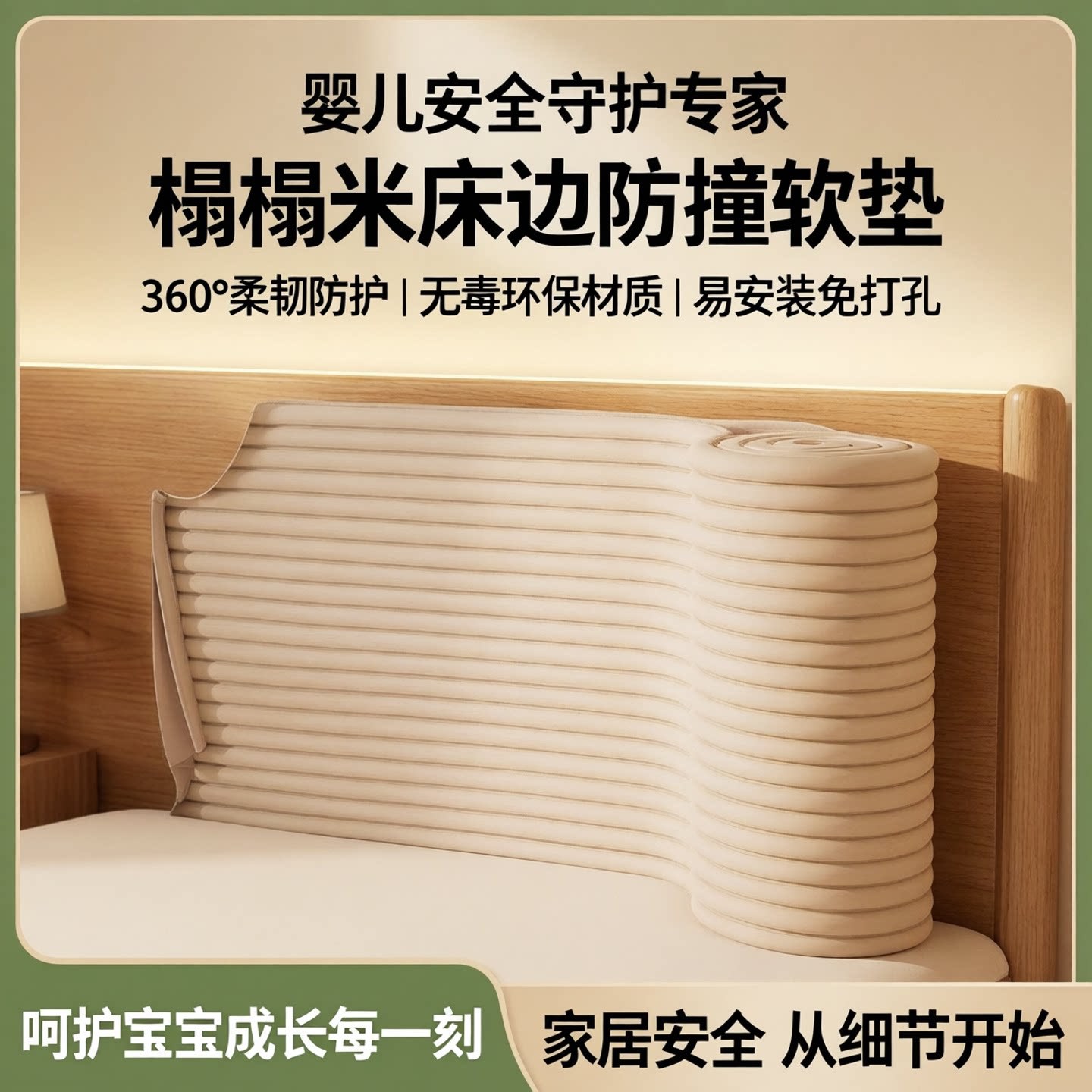 床头防撞软包墙面贴榻榻米防撞软垫床边墙围贴海绵泡沫婴儿防撞条